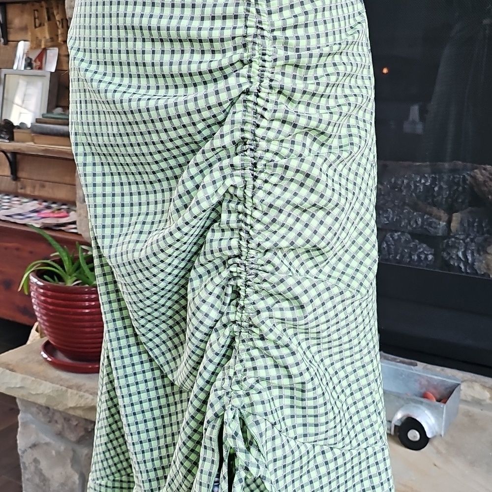 Cider Green Gingham Midi Dress - Picture 4 of 12